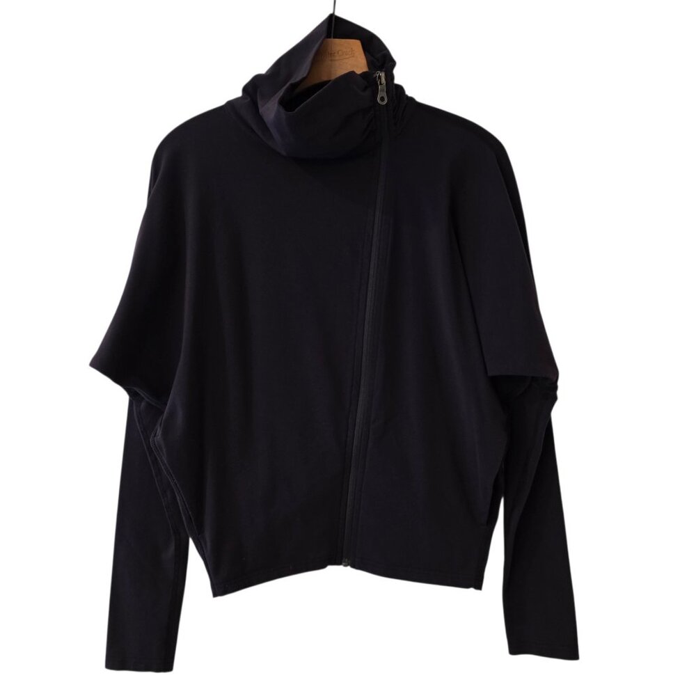 KARMA Women's Black Asymmetrical Jacket Full Zip High Neck XS